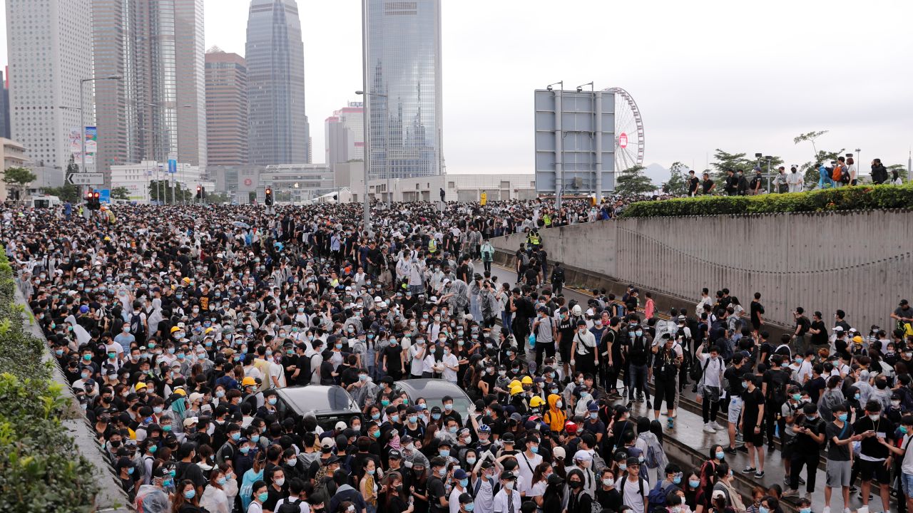 Protesters rally against the proposed extradition bill on June 12, 2019. REUTERS/Tyrone Siu