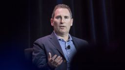 Andy Jassy, chief executive officer of web services at Amazon.com Inc., speaks during the Amazon Web Services (AWS) Summit in San Francisco, California, U.S., on Wednesday, April 19, 2017. Jassy is leading a push into artificial intelligence to boost Amazon's cloud computing, which commands about 45 percent of the market for infrastructure as a service, where companies buy basic computing and storage power from the cloud. Photographer: David Paul Morris/Bloomberg via Getty Images