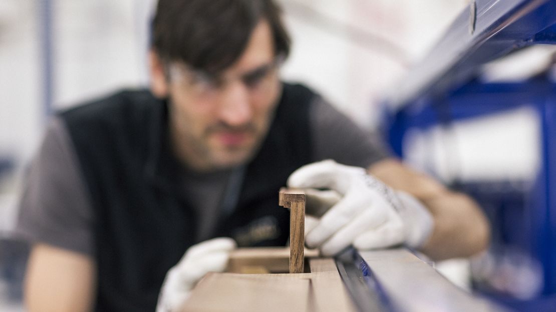 Fitting a cabin interior is all about precision work. 