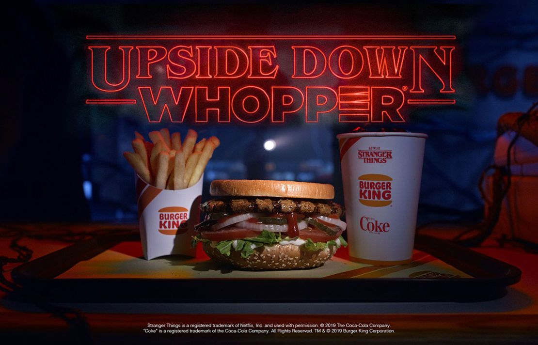 The Upside Down Whopper meal from Burger King.