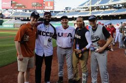 2018 Congressional Baseball Game. Pictured, from left: Zack Barth, Special Agent David Bailey, Rep. Steve Scalise, Special Agent Crystal Griner, Matt Mika. Photo provided by Matt Mika
