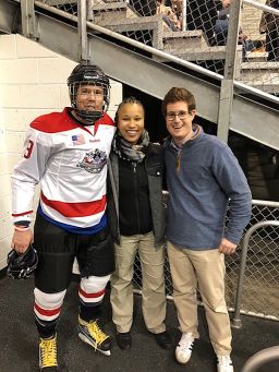 2018 Congressional Hockey Game. Pictured, from left: Matt Mika, Special Agent Crystal Griner, Zack Barth. Photo provided by Matt Mika
