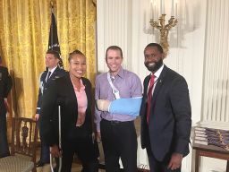 White House awards for Officers, July 2017. Pictured from left: Special Agent Crystal Griner, Matt Mika, Special Agent David Bailey. Photo provided by Matt Mika