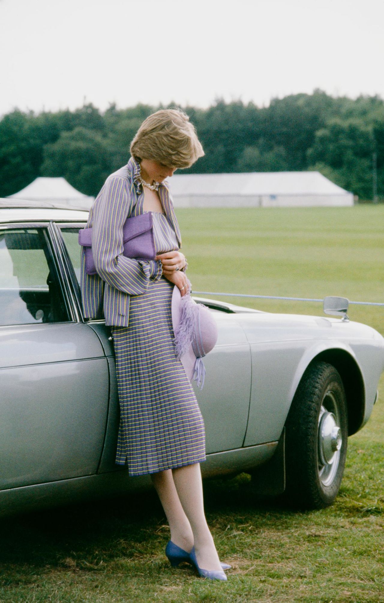 Lady Diana Spencer, soon to be Diana, Princess of Wales, has a relaxed moment along after the races at Ascot in 1981.