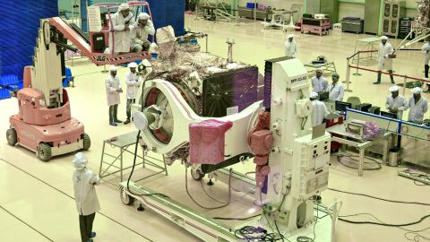 The orbiter vehicle of Chandrayaan-2 a few months before its launch. 