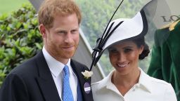 Meghan, Duchess of Sussex and Prince Harry, Duke of Sussex attend the prize ceremony of Royal Ascot Day 1 at Ascot Racecourse on June 19, 2018 in Ascot, United Kingdom.