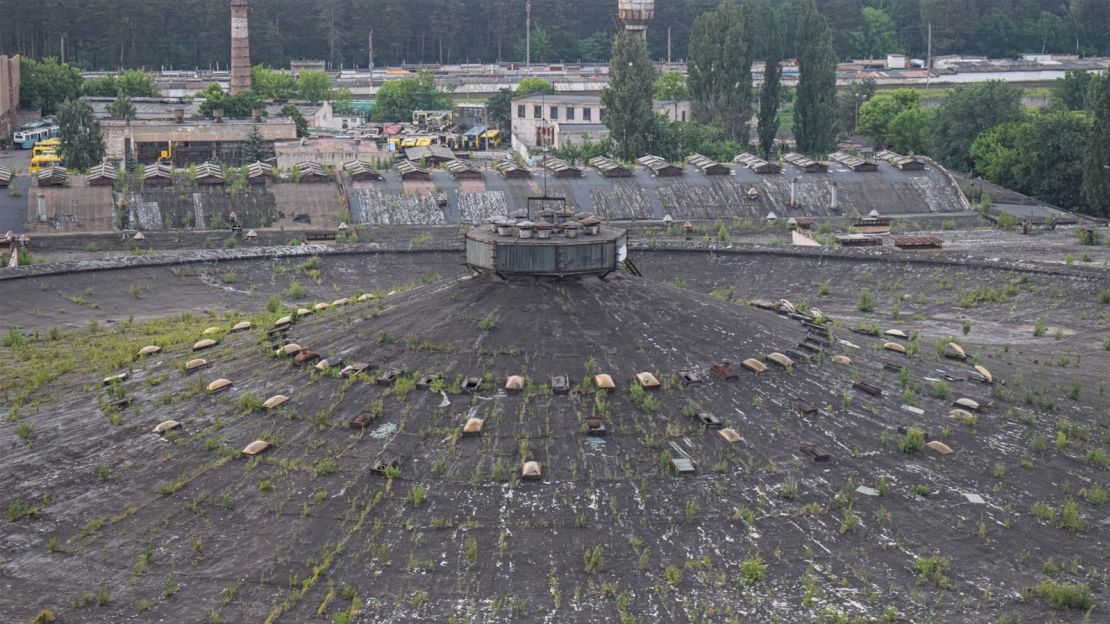 The abandoned bus station is located on the outskirts of Kiev, Ukraine.