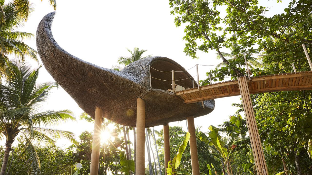 <strong>Manta Ray Treehouse, Joali Maldives: </strong>The recently-opened Joali Maldives resort's Manta Ray Treehouse lets guests dine while nestled amidst the trees in spaces crafted from natural materials designed to resemble two giant manta rays.