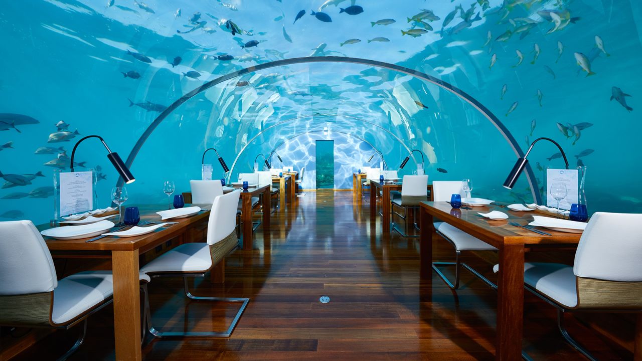 <strong>Ithaa Undersea Restaurant, Conrad Maldives Rangali Island: </strong>Ithaa at the Conrad Maldives Rangali Island opened in 2005 and was the world's first underwater restaurant.