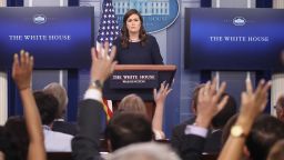 WASHINGTON, DC - JULY 26:  White House Press Secretary Sarah Huckabee Sanders speaks to the media during the daily press briefing at the White House on July 26, 2017 in Washington, DC.  (Photo by Mark Wilson/Getty Images)
