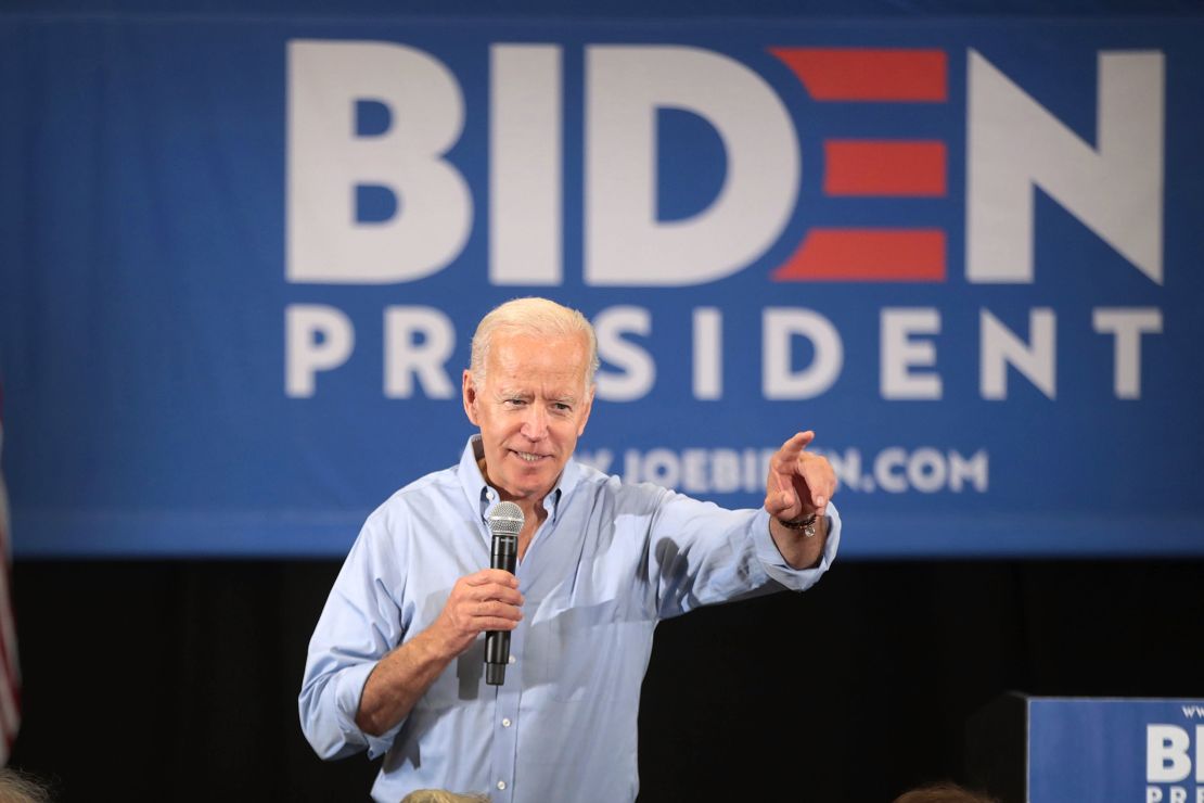 Biden speaks during a campaign stop 