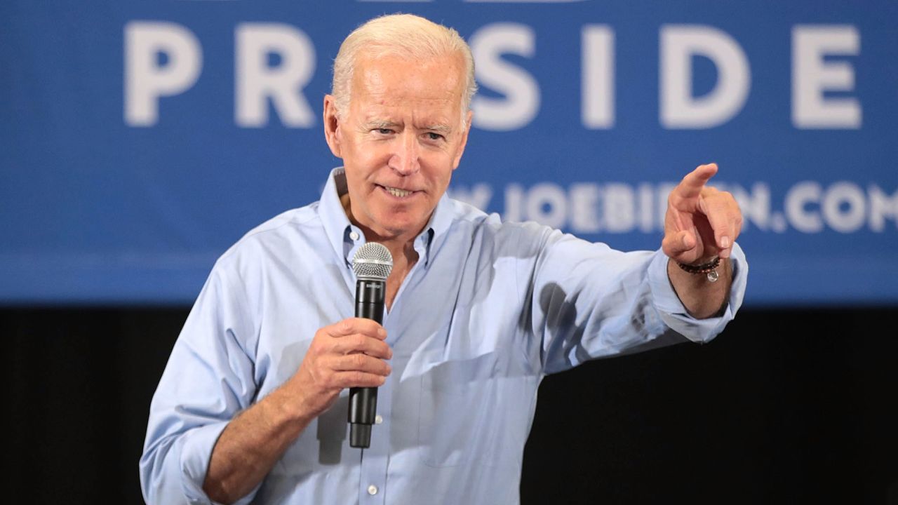 Biden speaks during a campaign stop