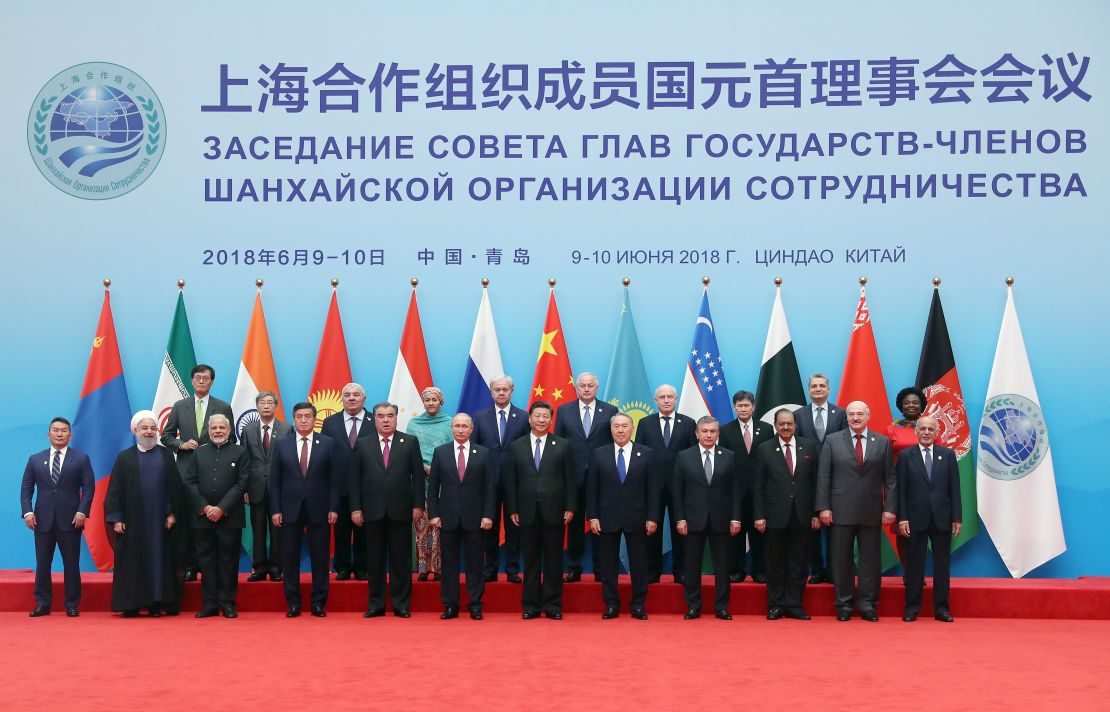 Chinese President Xi Jinping with other world leaders at the 18th Shanghai Cooperation Organization (SCO) Summit on June 10, 2018, in Qingdao, China.