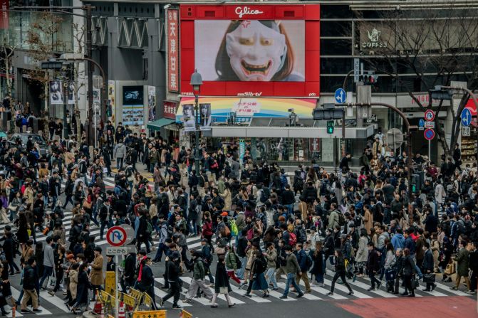 <strong>Mass of people: </strong>For many, the controlled chaos of Shibuya's "Scramble" epitomizes the efficient madness of the cutting-edge city.