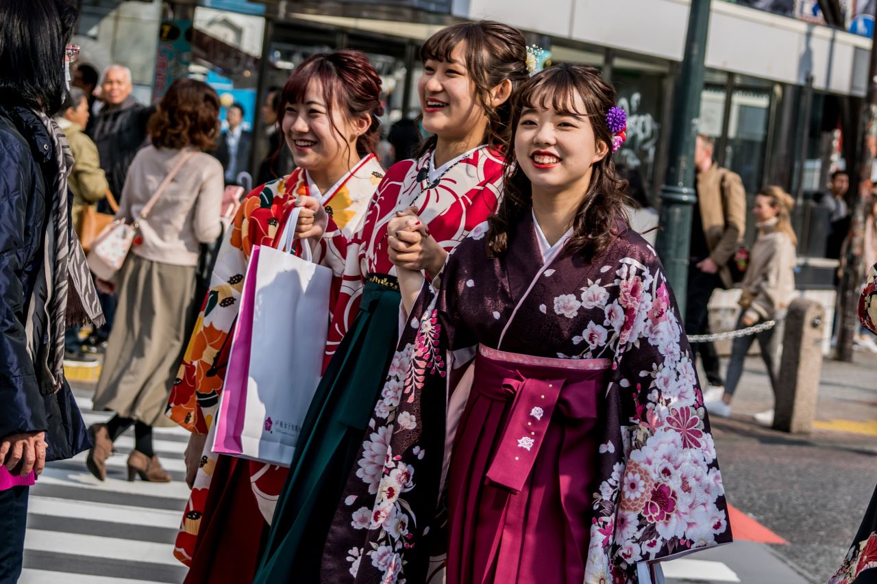 <strong>Shopper's delight: </strong>It's a shopping paradise around the crosswalk, as young women load their arms with boutique bags. 