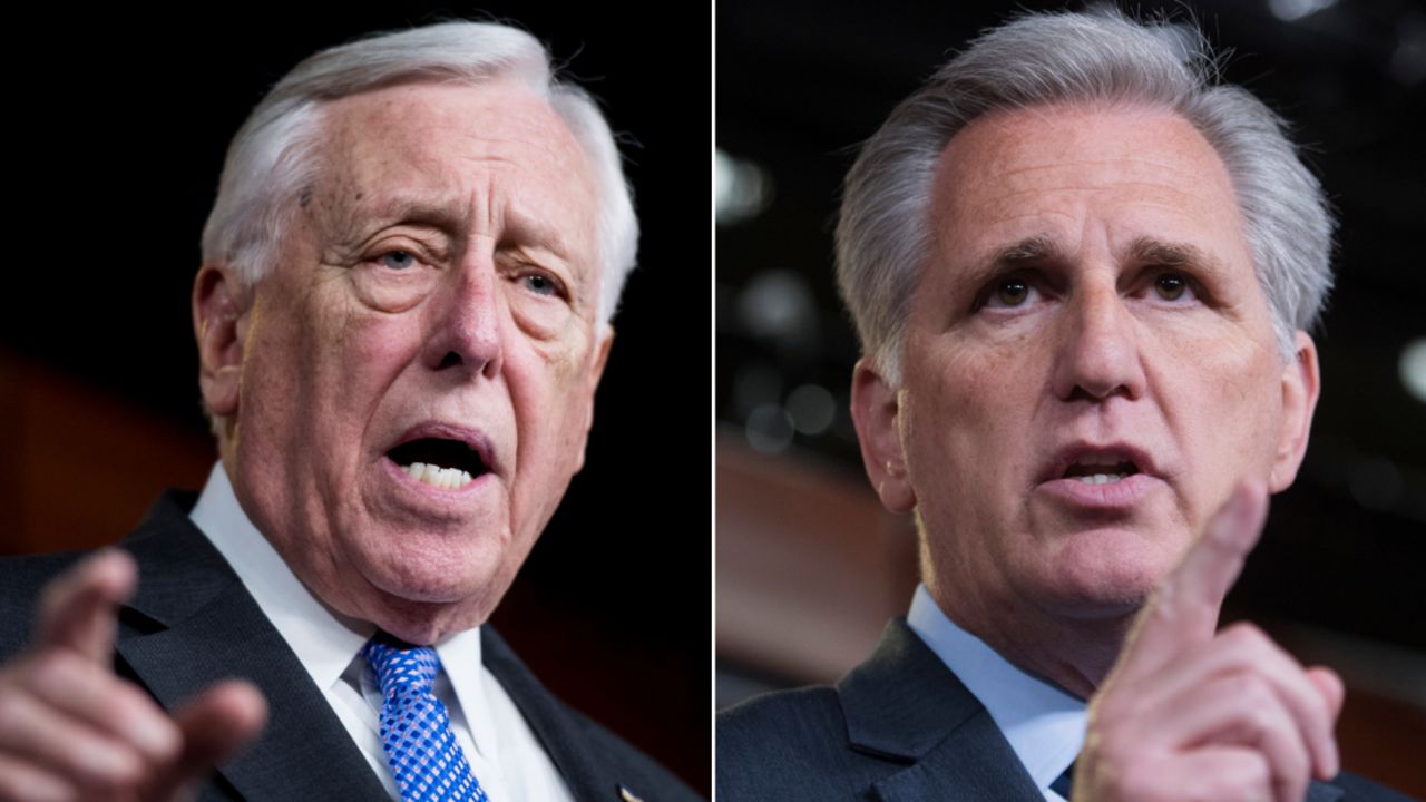 House Majority Leader Steny Hoyer (at left) and House Minority Leader Kevin McCarthy (at right) both have said they're open to allowing a cost-of-living increase to come into effect for lawmaker salaries. But some other House members from both parties are publicly opposing that potential pay raise. 