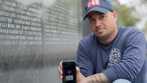 Former firefighter Michael O'Connell at the National September 11 Memorial & Museum. 