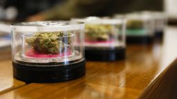 Marijuana is displayed for sale at the MedMen dispensary in West Hollywood, California, U.S., on Tuesday, Jan. 2, 2018. California launched legal marijuana Monday, and customers lined up to celebrate the historic moment in San Diego, Sacramento and Oakland -- some of the municipalities given the green light to start sales on January 1. Meantime, in Los Angeles and San Francisco, the state's first- and fourth-largest cities, customers were turned away empty handed.?Photographer: Patrick T. Fallon/Bloomberg via Getty Images