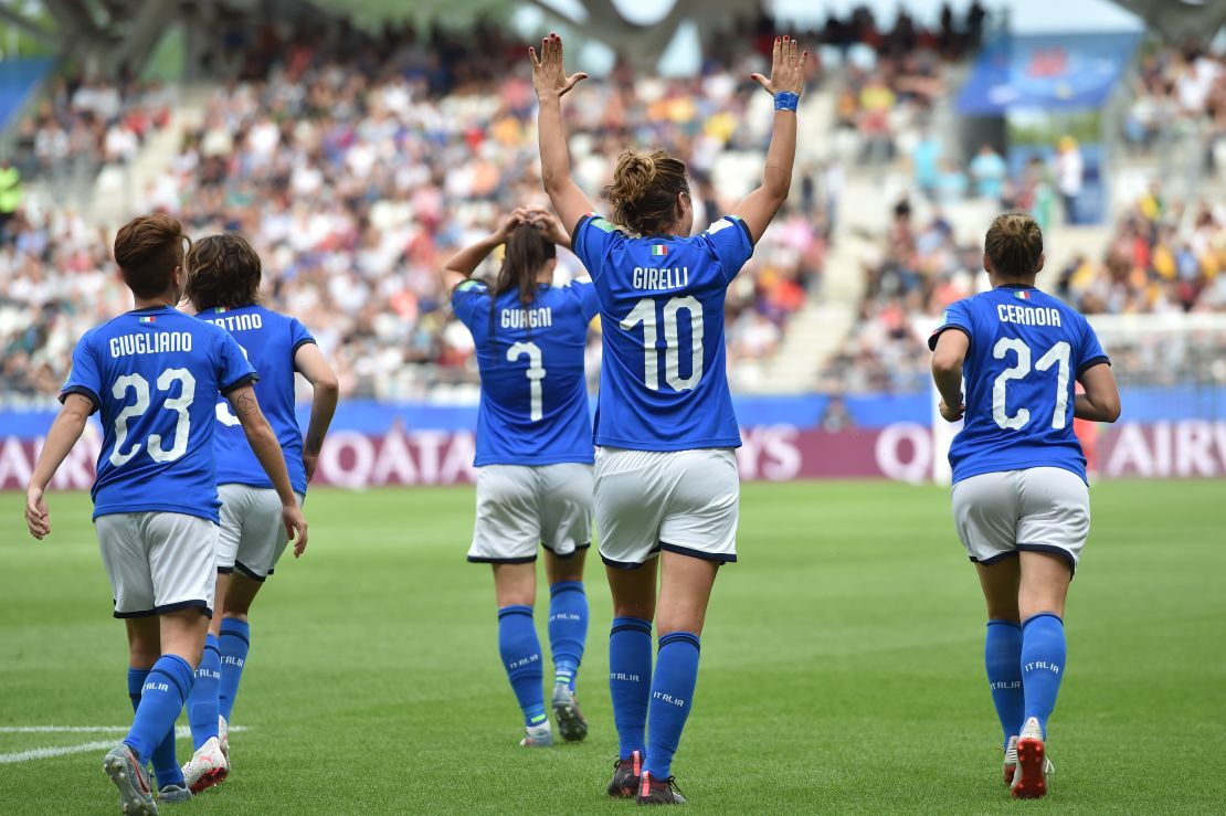 Cristiana Girelli scored a hat-trick in Italy's 5-0 win against Jamaica at the Women's World Cup. 
