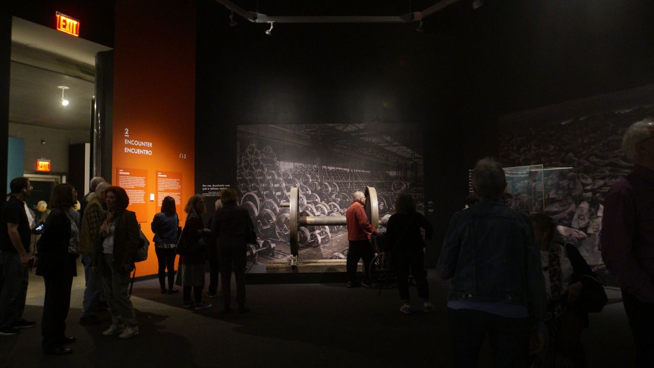 <strong>A sad discovery:</strong> Directors intended the first room in the exhibition, 'Encounter,' to replicate the shock and horror Russian soldiers may have felt when they first came upon the camp in January of 1945.