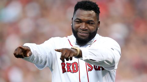 David Ortiz, during his Red Sox jersey retirement ceremony in 2017, is making progress, his wife says.