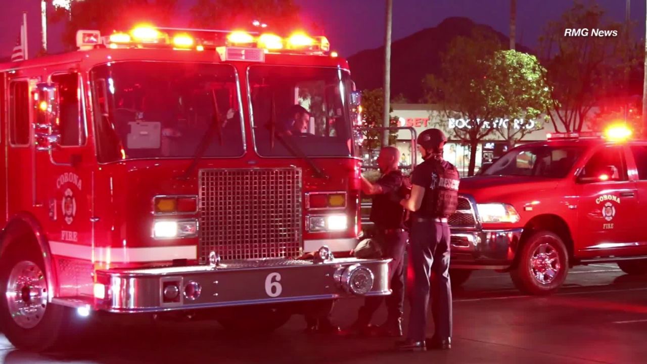 First responders at the fatal shooting in a Corona, California, Costco.