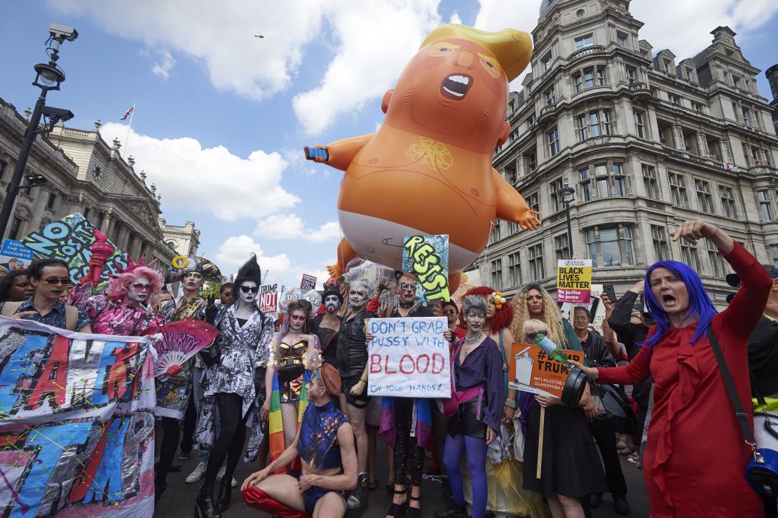 Khan's office issued permission for a giant inflatable effigy of Trump to be flown over London during  protests against his 2018 visit.