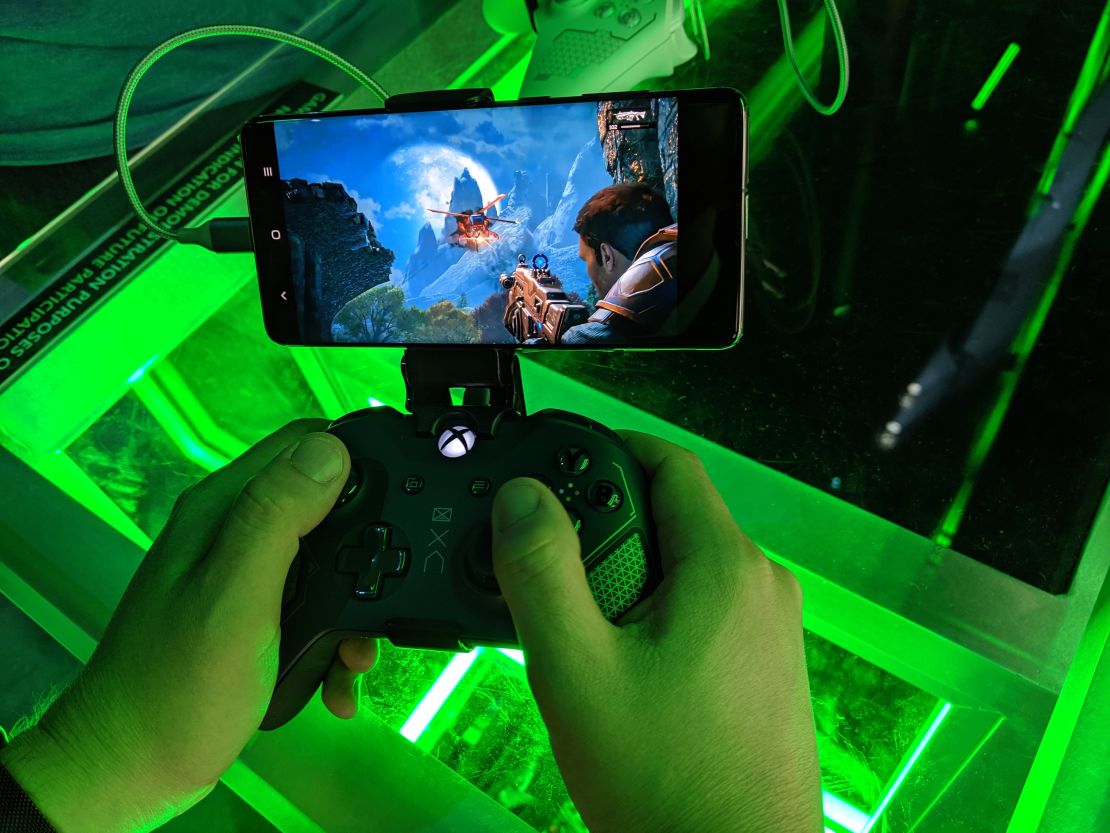 An Xbox employee demonstrates Project xCloud, Microsoft's new cloud gaming technology.