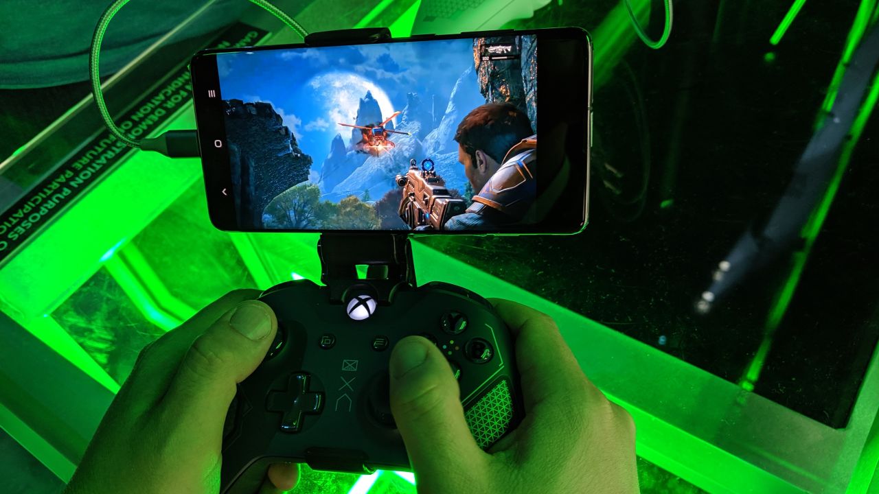 An Xbox employee demonstrates Project xCloud, Microsoft's new cloud gaming technology.