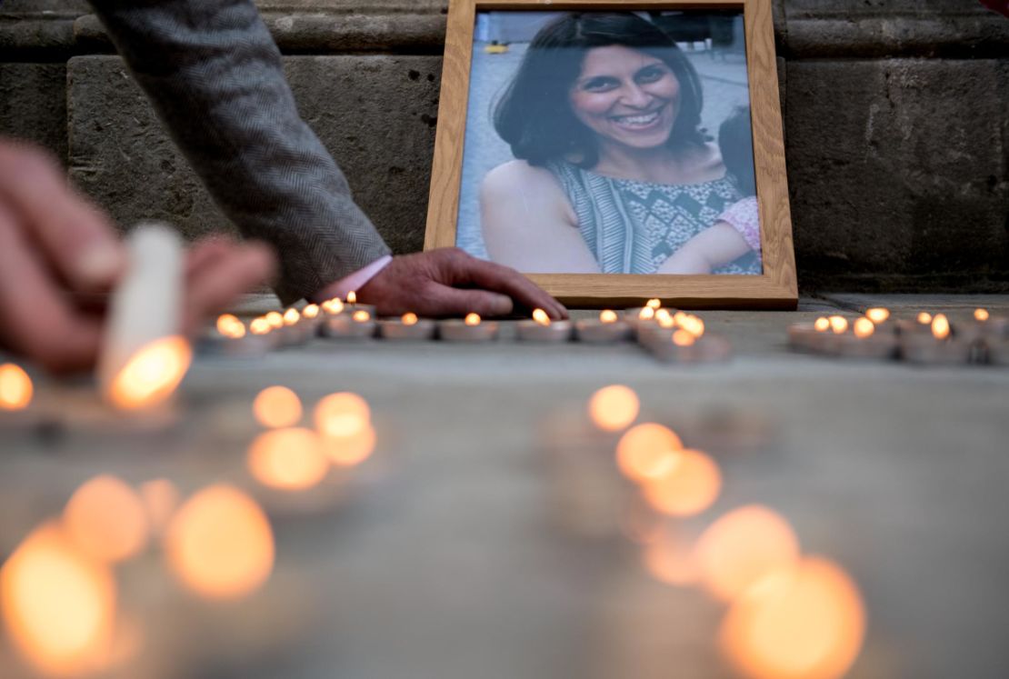 A vigil was held for Nazanin outside the Foreign Office in London in 2018.