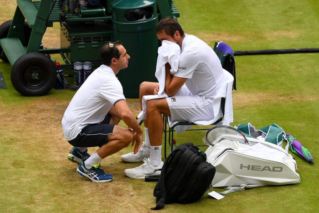 Marin Cilic made the Wimbledon final in 2017 but was hampered by a left foot blister. 