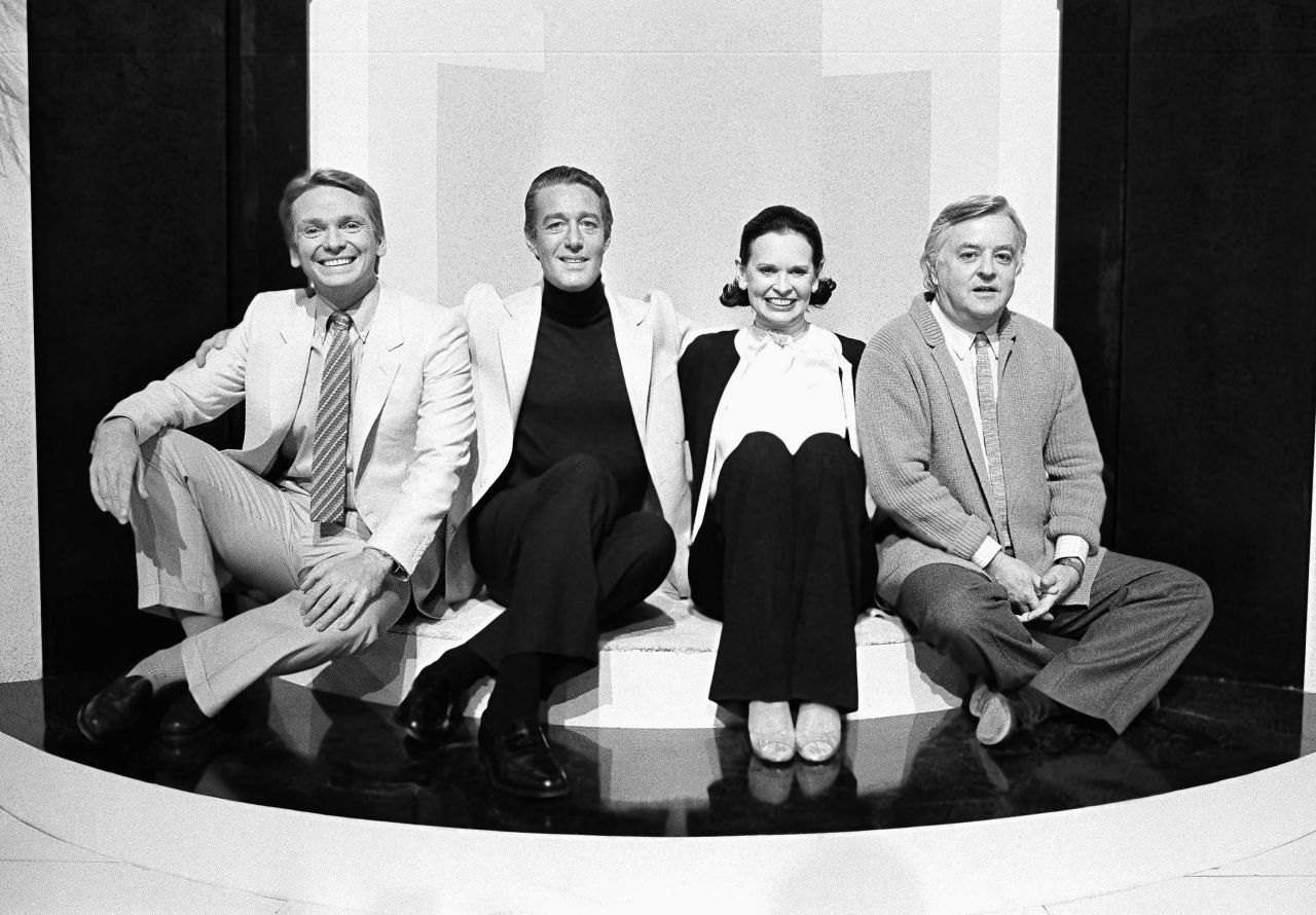 Vanderbilt joins other fashion designers as they portray themselves in a 1981 episode of "The Love Boat." From left are Bob Mackie, Halston, Vanderbilt and Geoffrey Beene.