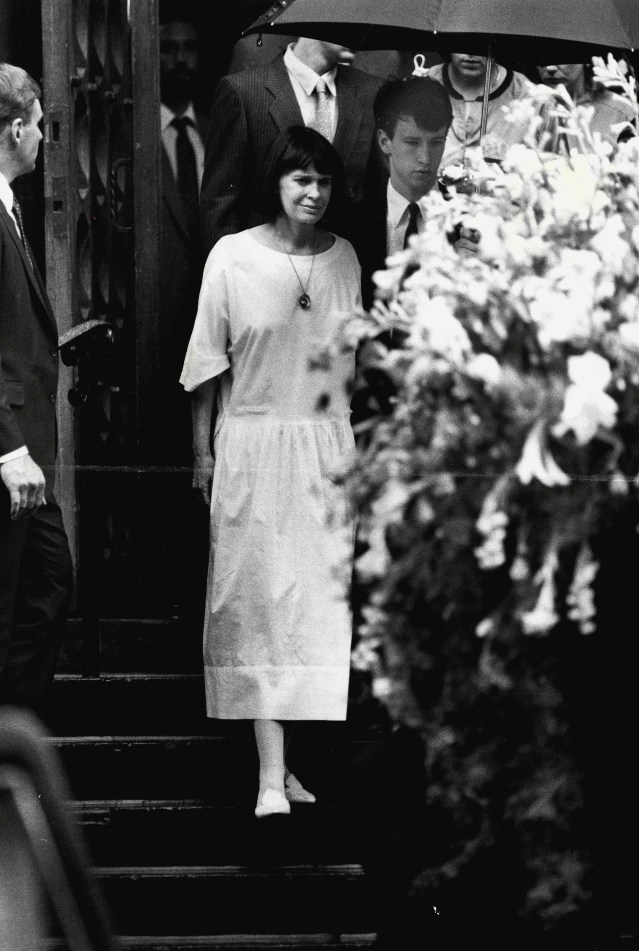 Vanderbilt attends the funeral of her son Carter in 1988. The 23-year-old, who had been suffering from depression, jumped from the 14th-floor terrace of his parents' penthouse in Manhattan.