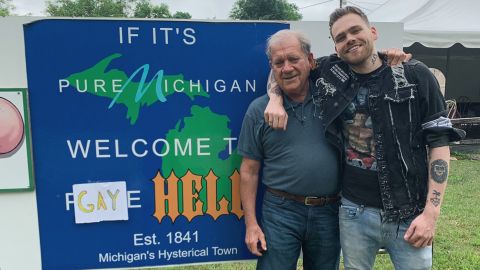 Youtuber Elijah Daniel with John, who runs Hell.