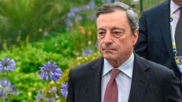 SINTRA, PORTUGAL - JUNE 18: European Central Bank President Mario Draghi arrives to participate in the morning discussion session during the second day of the 2019 ECB Forum on Central Banking, on June 18, 2019 in Sintra, Portugal. The ECB Forum on Central Banking 2019 is devoted this year to 20 Years of European Economic and Monetary Union. (Photo by Horacio Villalobos#Corbis/Corbis via Getty Images)
