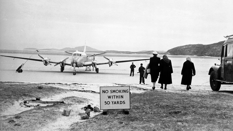 <strong>Long history: </strong>There have been scheduled air services to Barra since 1936. This photo is from May 1957. <br />