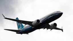 Boeing 737 Max takes part in a flying display at the Farnborough Airshow, south west of London, on July 12, 2016.  / AFP / ADRIAN DENNIS        (Photo credit should read ADRIAN DENNIS/AFP/Getty Images)