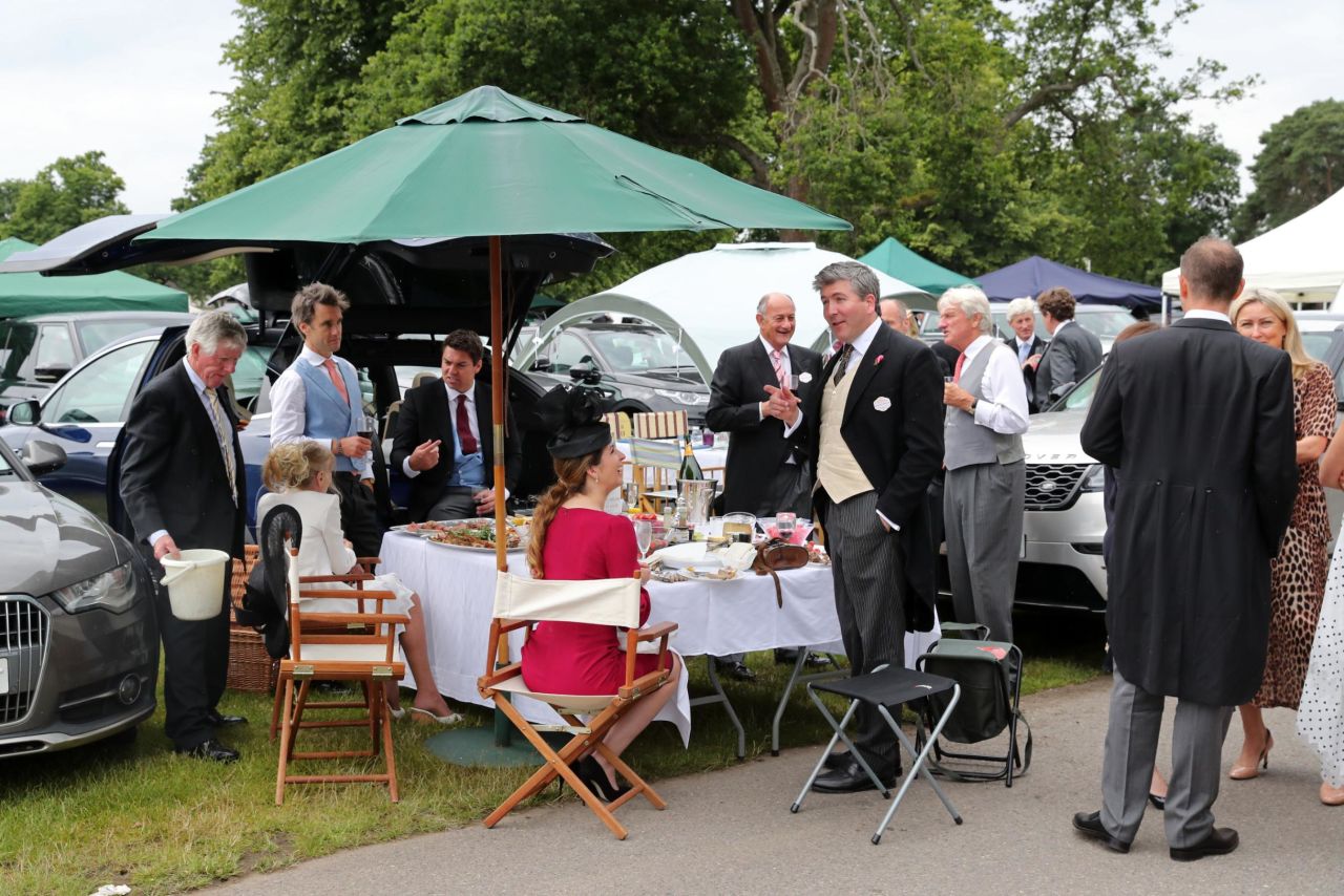 Upmarket picnics in the car park are a Royal Ascot tradition for some. 