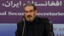 TEHRAN, IRAN - SEPTEMBER 26: Secretary of the Supreme National Security Council of Iran Ali Shamkhani makes a speech during the Regional Security Dialogue Meeting in Tehran, Iran on September 26, 2018. (Photo by Fatemeh Bahrami/Anadolu Agency/Getty Images)