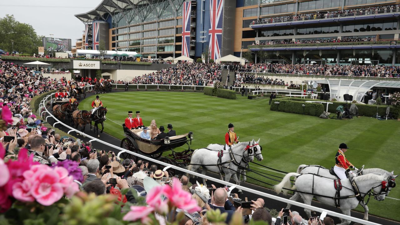 Queen Elizabeth II enters the Royal Enclosure ahead of racing on day one at Royal Ascot.