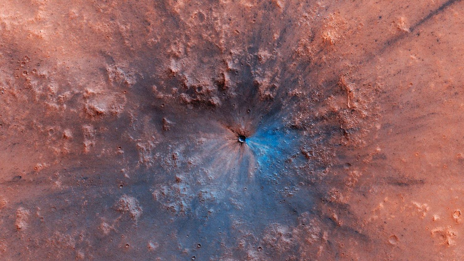 The impact crater likely formed between September 2016 and February 2019.