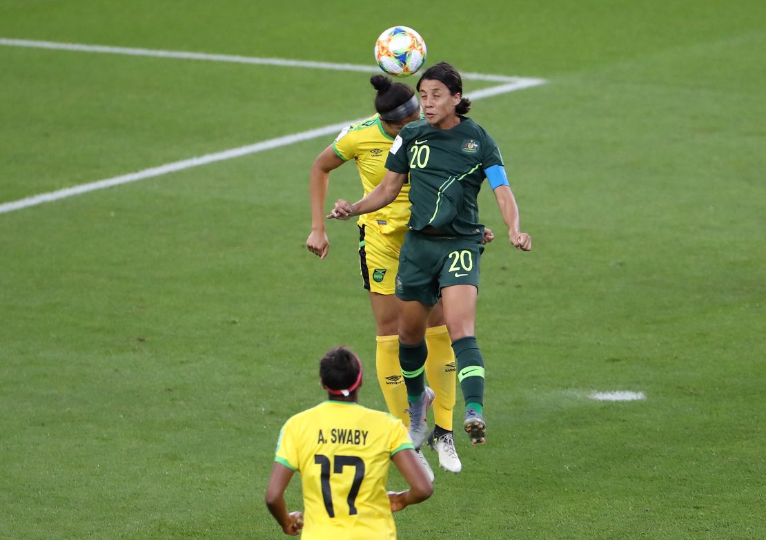 Kerr has now scored five goals for Australia in France. 