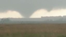 Becky Bates spotted this rare anticyclonic tornado on Saturday.