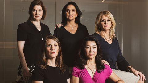 First row: Amanda Farinacci and Vivian Lee. Second row: Roma Torre, Jeanine Ramirez, and Kristen Shaughnessy.