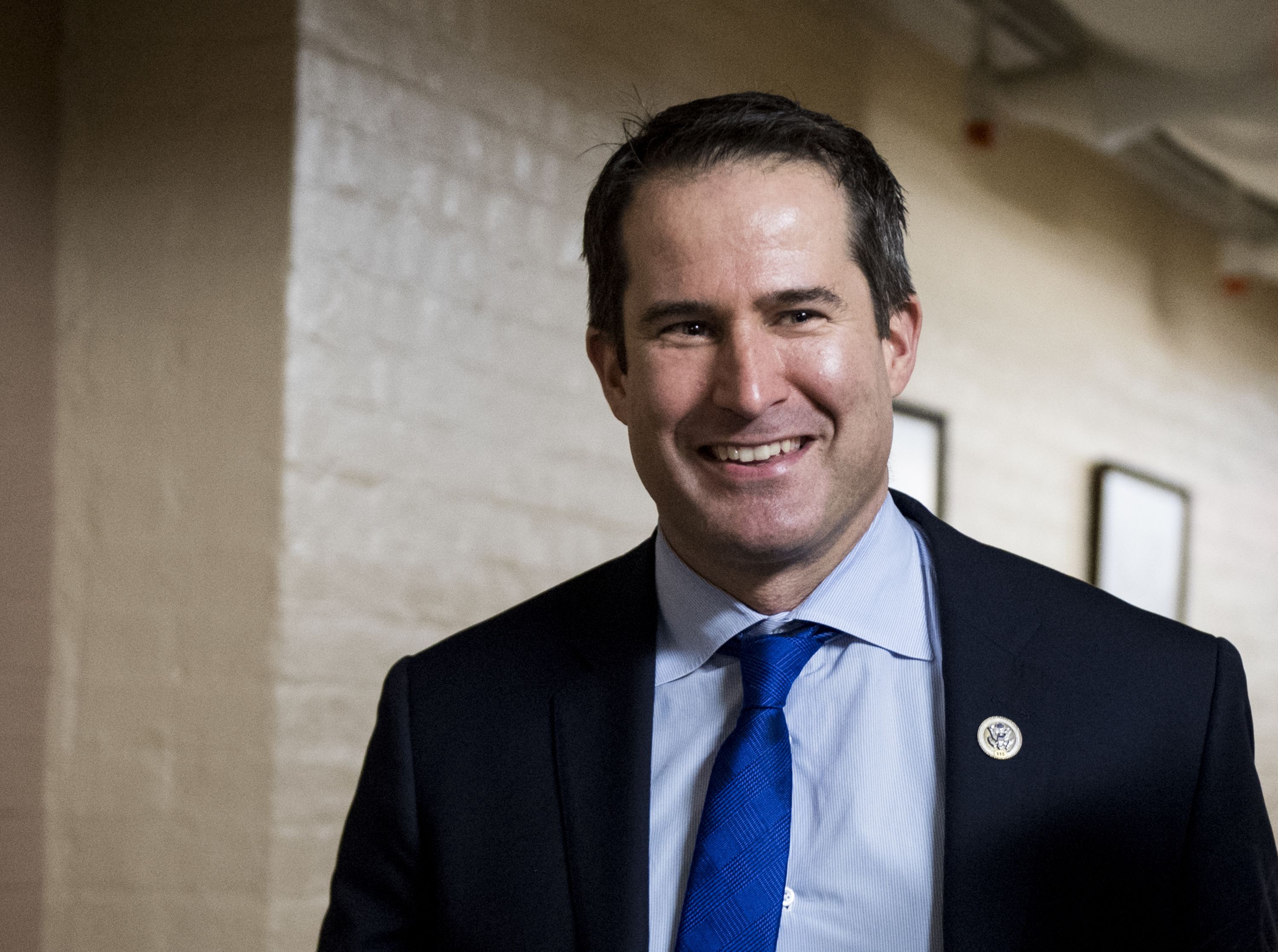 US Rep. Seth Moulton arrives for a meeting on Capitol Hill in November 2018. He has been in Congress since 2015.