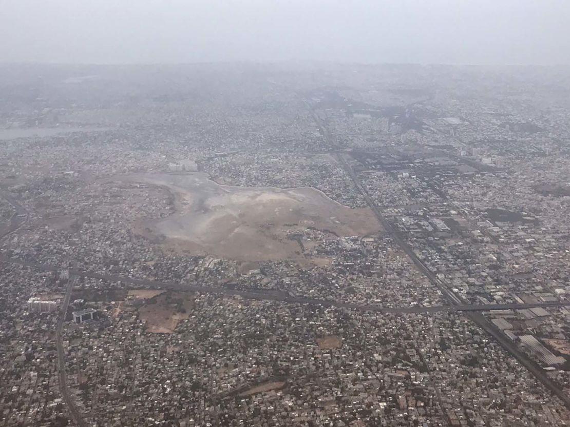 An aerial view of Chembarambakkam reservoir on Monday June 17.