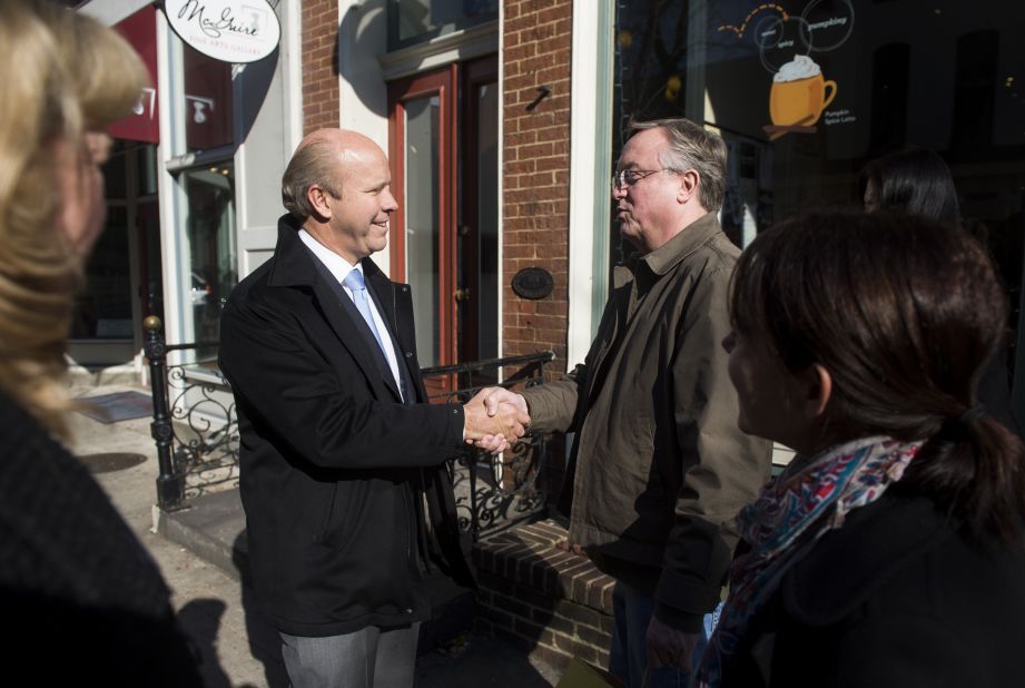 Delaney speaks with voters in Frederick, Maryland, the day before the election in November 2012. He went on to defeat 10-term incumbent Roscoe Bartlett.
