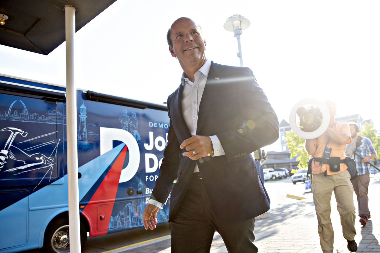 Delaney arrives at the Democratic Wing Ding event in Clear Lake, Iowa, in August 2018.