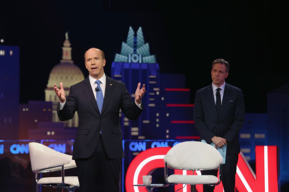 Delaney speaks during a CNN town-hall event in Austin, Texas, in March 2019.