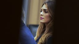 US President Trump's former White House Communications Director Hope Hicks sits for a closed door meeting with the House Judiciary Committee in relation to the Mueller investigation at the Capitol in Washington, DC on June 19, 2019. (Photo by ANDREW CABALLERO-REYNOLDS / AFP)        (Photo credit should read ANDREW CABALLERO-REYNOLDS/AFP/Getty Images)